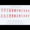 3D Floral Rhinestones Pearls Gradient Pink Press On Nail With Gold Foils Design For Women Party