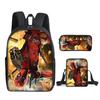Deadpool 3pcs Student School Bag Backpack Lunch Bags Pencil Case Gifts Kids