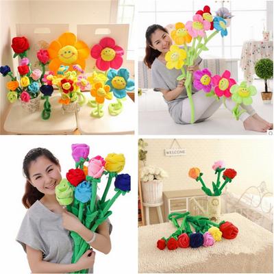Scene Layout Roses Cute Simulation Home Fabric Flower Arrangement Decoration Cartoon Sunflower Hotel Decoration