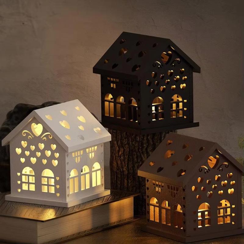 Love Cabin Candlestick Silicone Mold Hollow Love House Night Light Lampshade Plaster Mold Cement Candle Holder Lamp Mould
