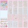 16Sheets Kawaii Kpop Decorative Sticker Book Cartoon PET Washi Paper Journal DIY Material Material Sticker Decoration