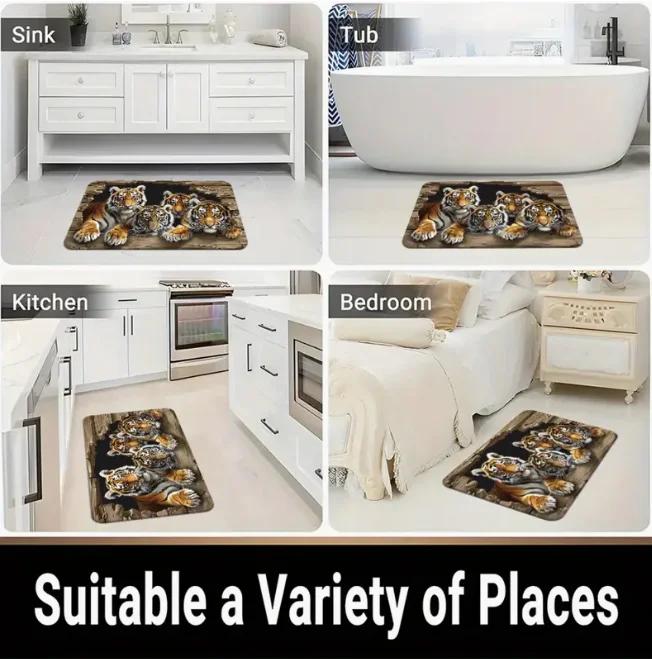 1 Piece of Rural Style Stone Rugs Wall Design Welcome Floor Mat Retro Home Decoration Carpet