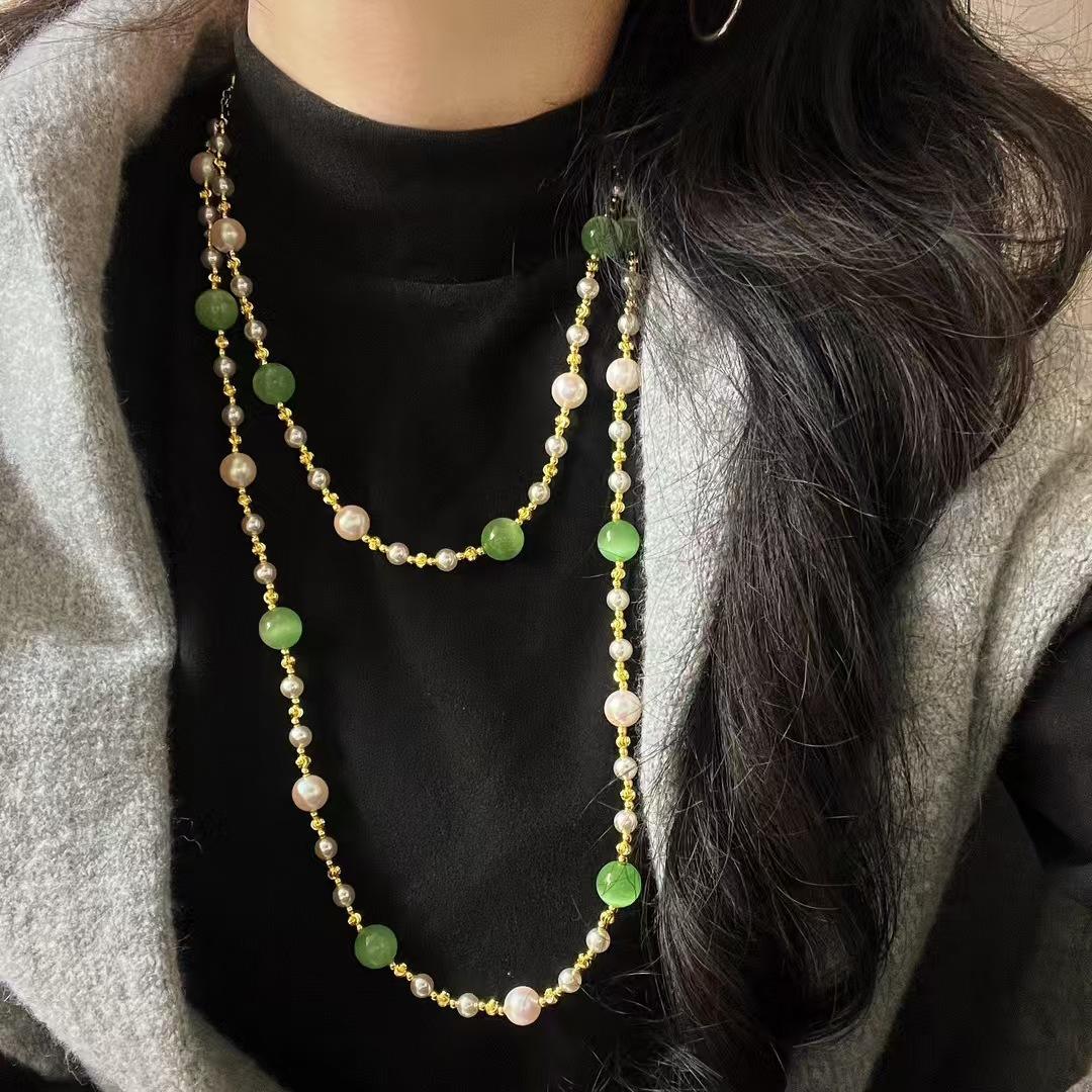Vintage Artificial Crystal, A Variety Of Ways To Wear, Long Pearl Sweater Chain, Collarbone Chain, Necklace.