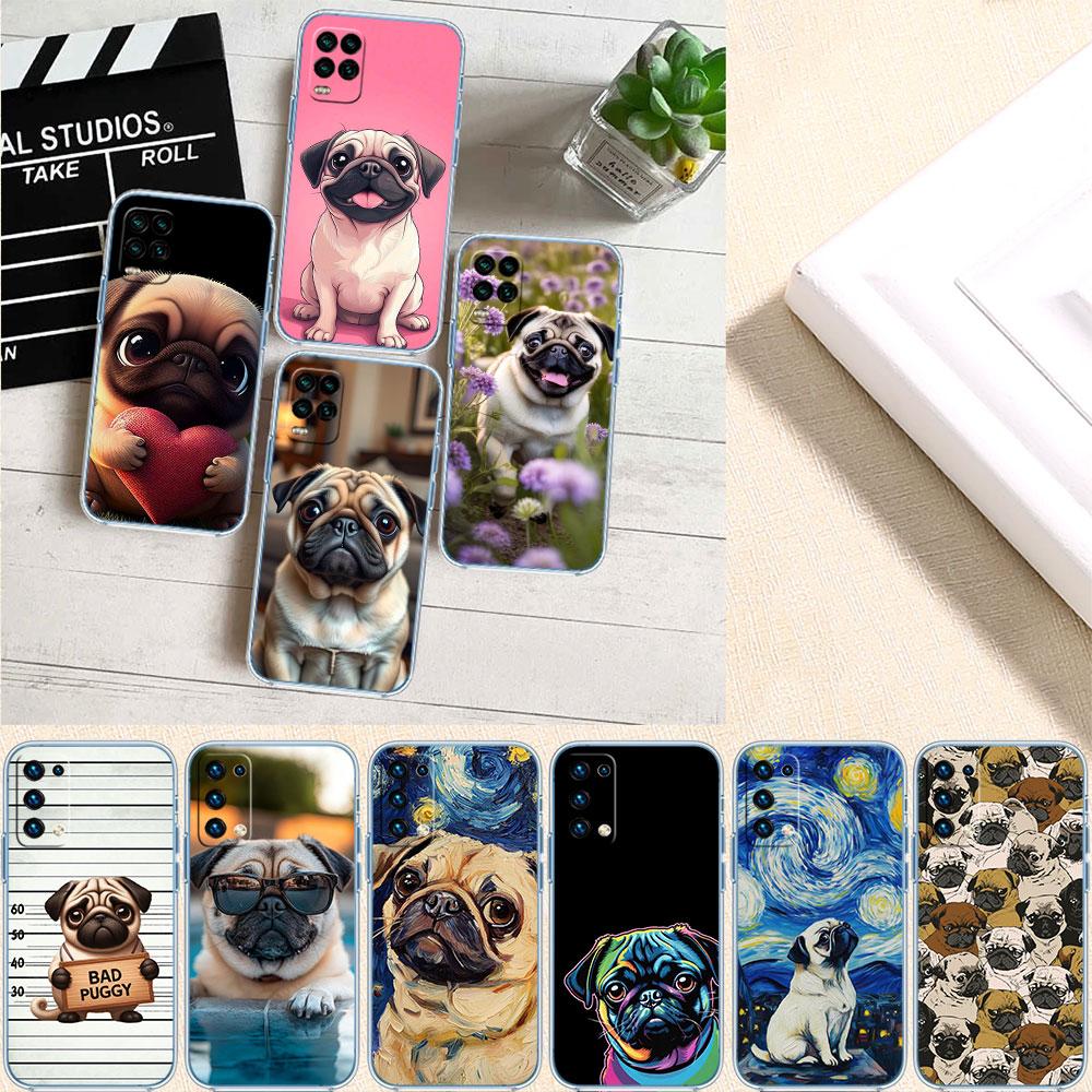 LO27 Niedliche Mops Hund Handyhülle für LG K22 K30 K40 K40S K41 K42 K50 K50S K51 K51S K52 K61 K62 K71 K92 Q60 Q61 V40 V50 V60