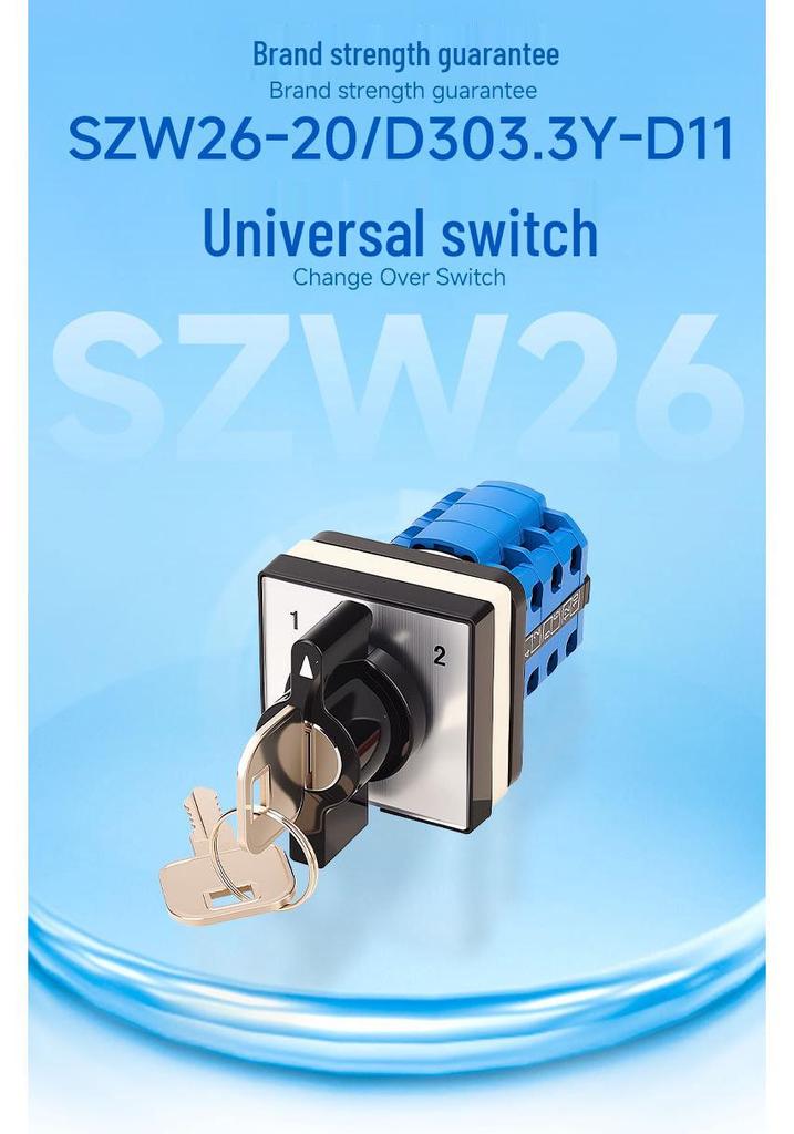 Zhuochao SZW26-20/D303.3Y-D11 Lockable 4-Hole Universal Changeover Switch