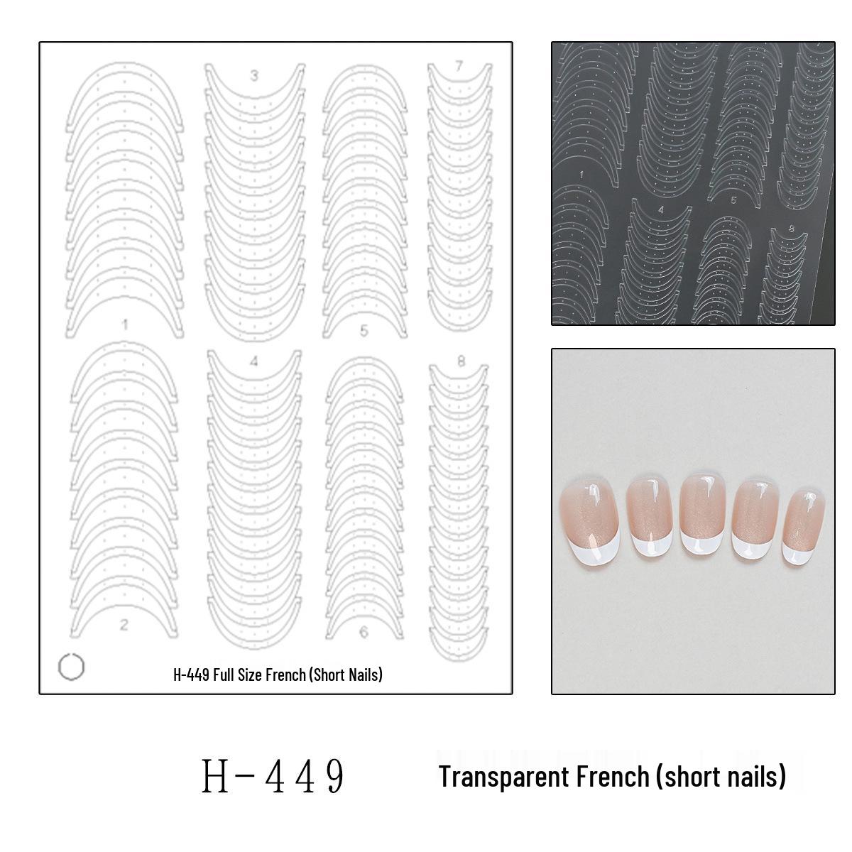 

Reusable French Nail Art Stencil: Dual-Use Hollow Spray Paint Template & Double Eyelid Sticker