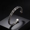 Bracelet Manchette Punk Texture Torsadée pour Homme, Bracelet Jonc Ouvert Géométrique Boucle Infinie en Acier Inoxydable, Bijoux Mode Décontractée