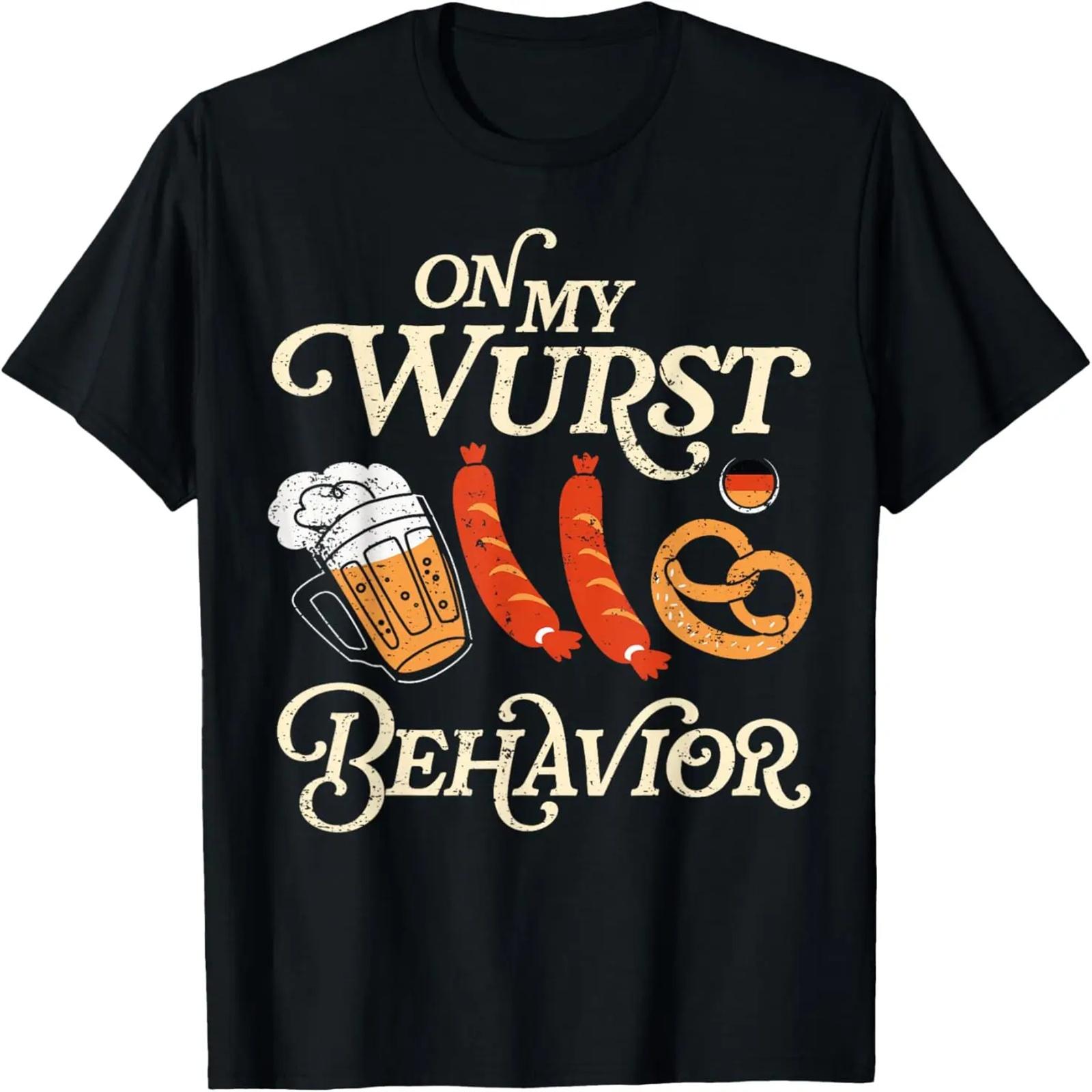 

Oktoberfest On My Wurst Behavior German Beer Bratwurst T-Shirt XXXXXL