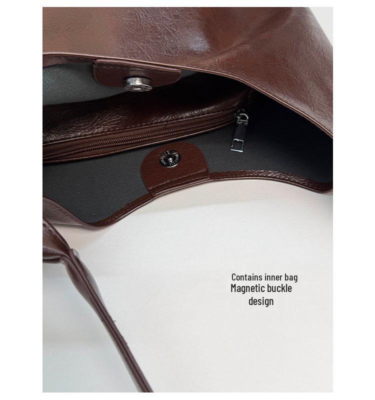 Women's Retro Large Capacity Commuter Tote - Fashionable, Casual & Versatile Crossbody Bag