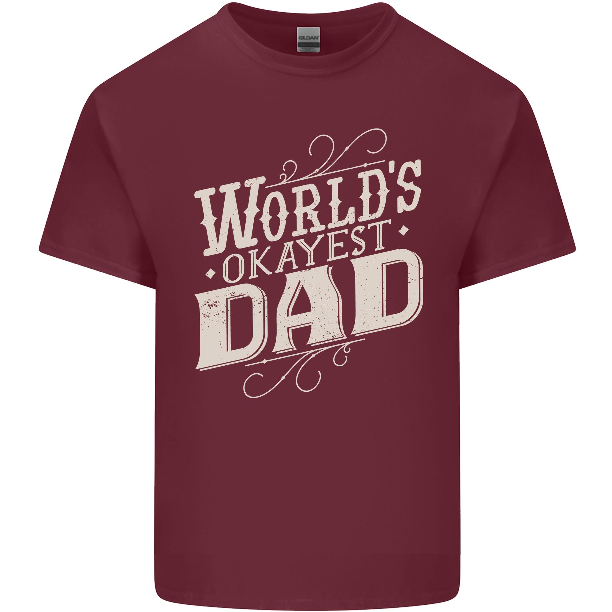 Worlds Okayest Dad Funny Fathers Day Unisexs Light Cotton TShirt S