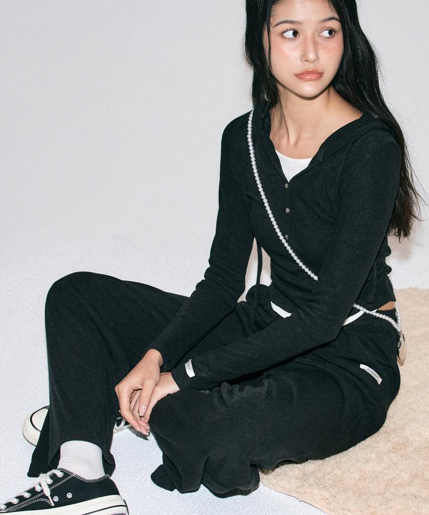 Zero Planet Eva Knit Wide Pants [Black]