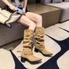 Fashion 2025 New Ladies Shoes Slip-on Women's Boots Fashion Belt Buckle Modern Boots Women Sexy Pointed Toe Best Seller Knee-High Boots
