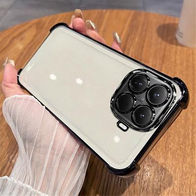 Transparent Plating Phone Case For Xiaomi 15T Pro 14T 13T Soft Silicone Protective Cover Four Corners Shockproof Bumper Shell