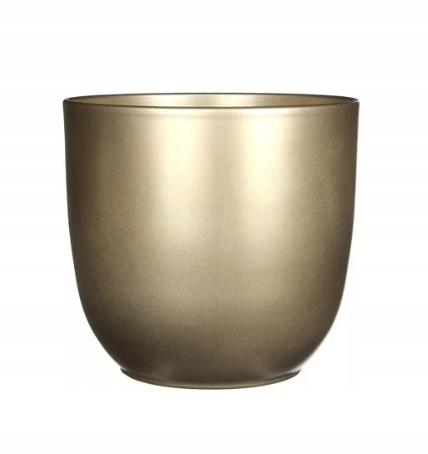 Doniczka ceramiczna nowoczesna gładka złota 12cm 1szt
