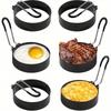 4Pcs/Set Egg Rings Stainless Steel Egg Molds for Frying Round Egg Cooker Ring for Griddle Breakfast Cooking Fried Egg Rings Nonstick Mold