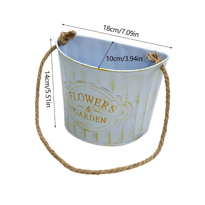 Hanging Small Iron Bucket Decorative Plant Pots Plant Hanging Pots Wall Hanging Indoor Flower Basket Metal Flower Pots