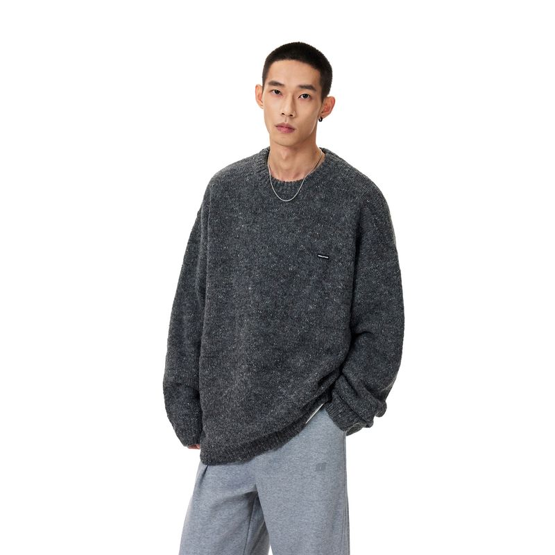 Jungle Tiger American Style Trendy Crew Neck Soft Sweater for Men, Autumn and Winter Couple Style Loose Lazy Knit Top