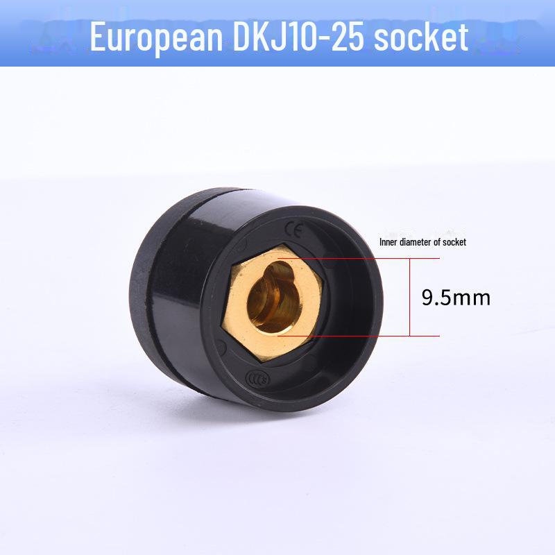 European Style All-Copper Welding Machine Quick Connector Plug DJK10-25 35-50