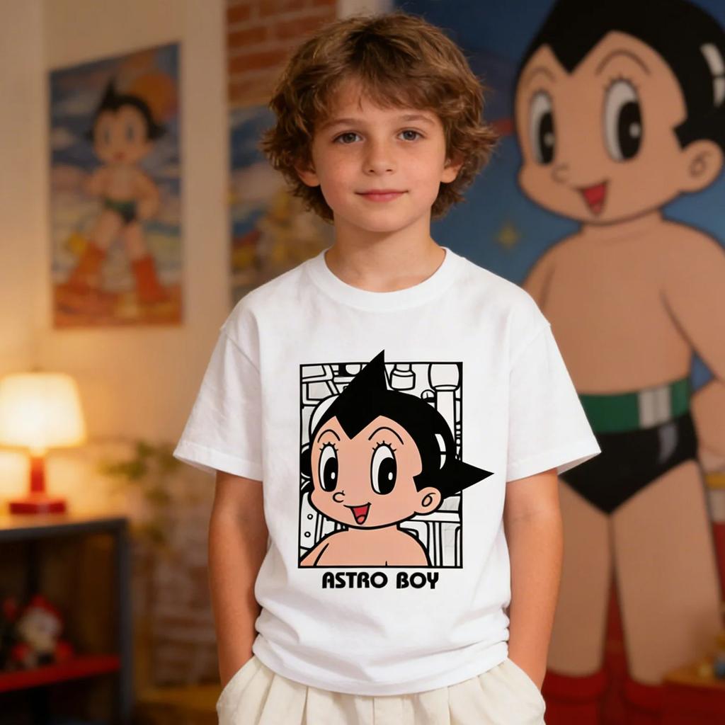 Astro Boy Manga Anime Mighty Atom Astroboy Cotton Tees Crew Neck Short Sleeve kid Tshirt Children Adults Parent Child T shirts
