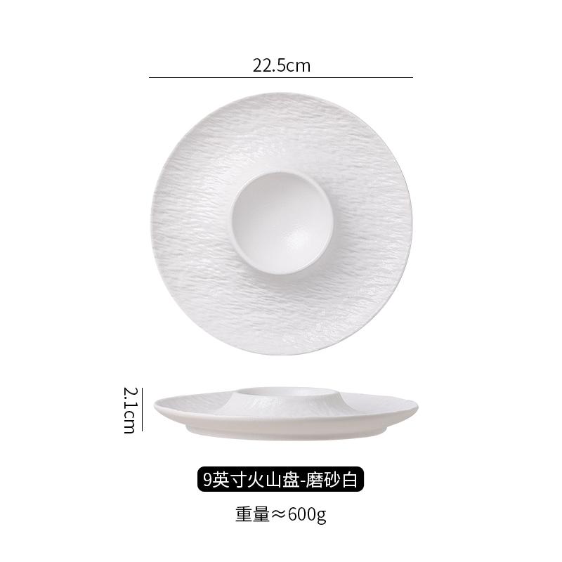 Round Ceramic Dumpling Plate Dining Plates Seasoning Dish Sushi Plate Serving Plates Dessert Bowl Fruit Salad Bowl Dim Sum Dish