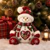 Clear Heart Window Storage Doll with Back Zipper Christmas Party Decoration Supplies Plush Snack Bag Holiday Candy Cookie Gift Holder Holder