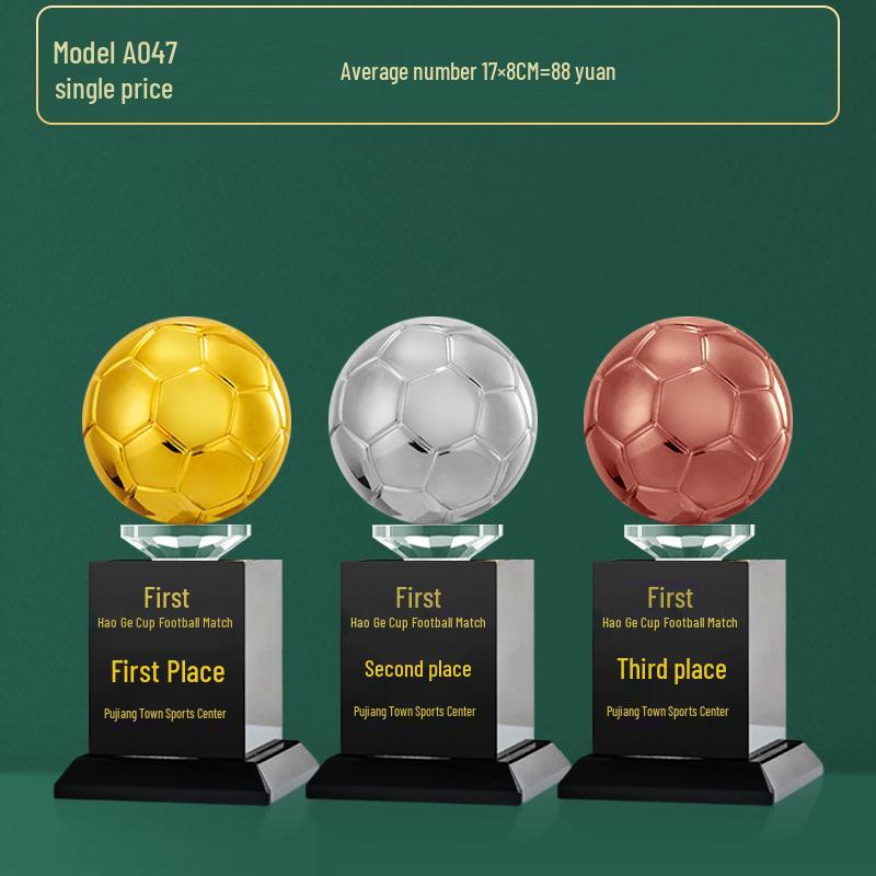 Custom Crystal Football Trophy - 2025 Golden Boot Top Scorer Award (Extra Large)