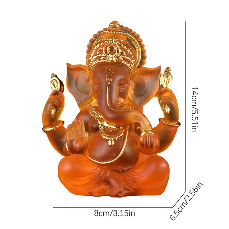 Clear Lord Ganesha Statue Elephant Hindu Sculpture Figurines Resin Home Garden Decoration Buddha Statues Ornament