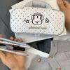 Dotted Print Pencil Case Light Weight Polyester Pen Pouches with Handle Large Capacity Pen Organiser Travel Makeup Bag