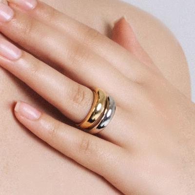 TOU [1+1]CL135 Shining Bulging Ring Set