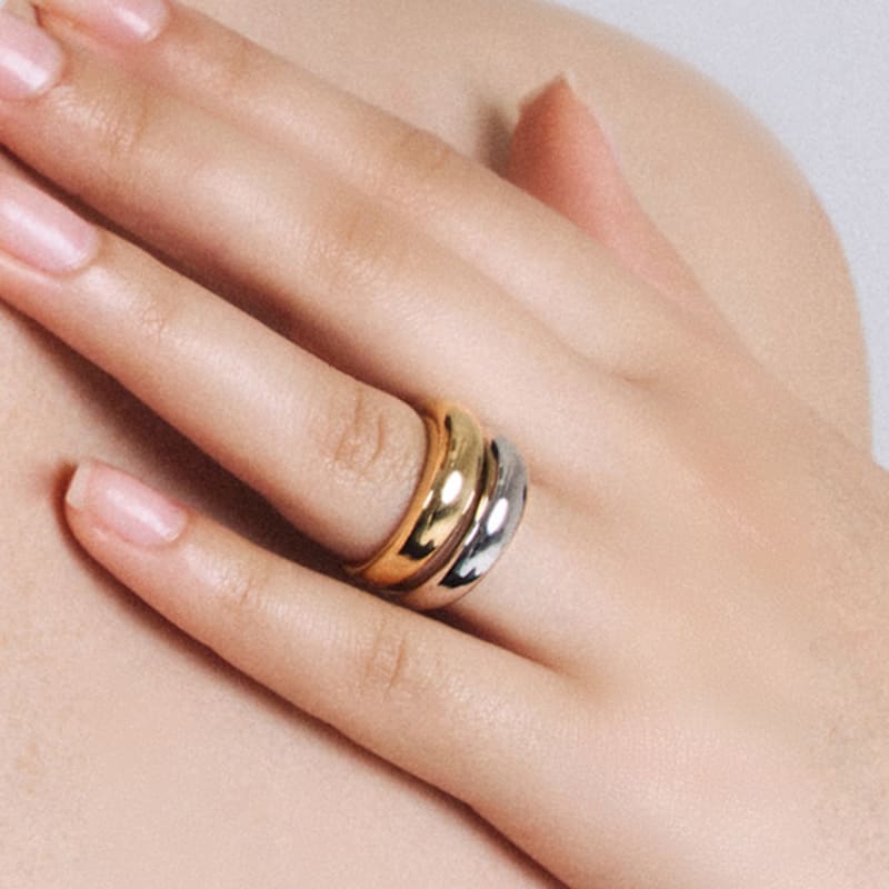 TOU [1+1]CL135 Shining Bulging Ring Set