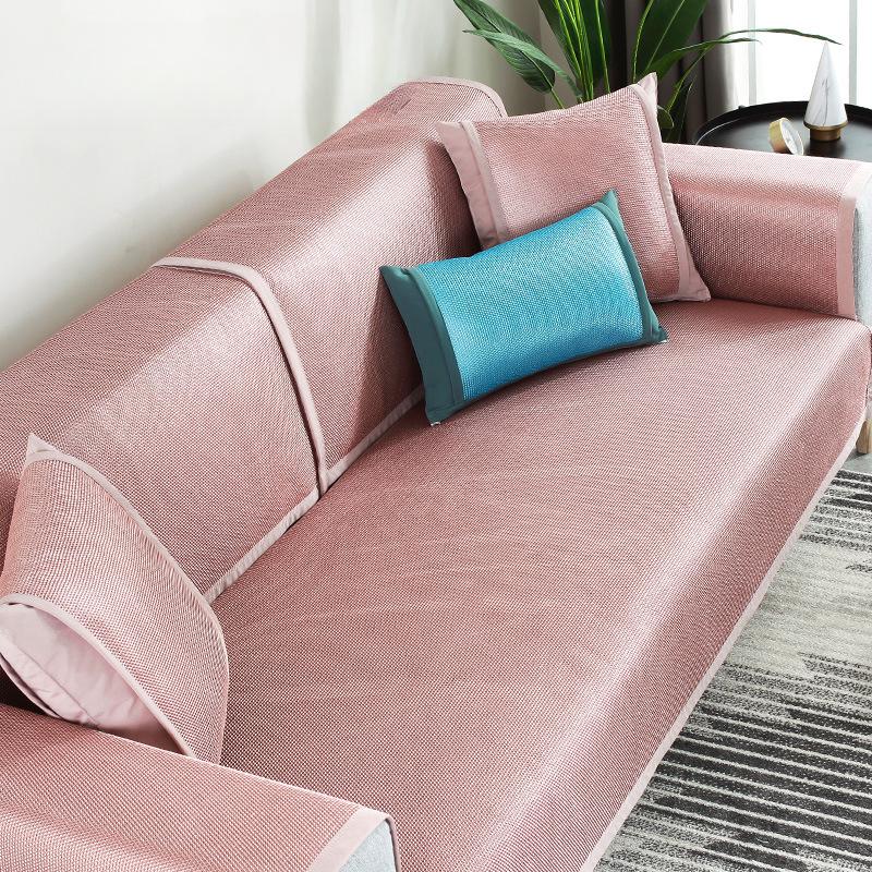 

Подушка для дивана из ледяного шелка, летняя нескользящая крутая подушка, летний диван, крутой бамбуковый коврик, летний кожаный чехол в скандинавском стиле, крутая подушка 70*50