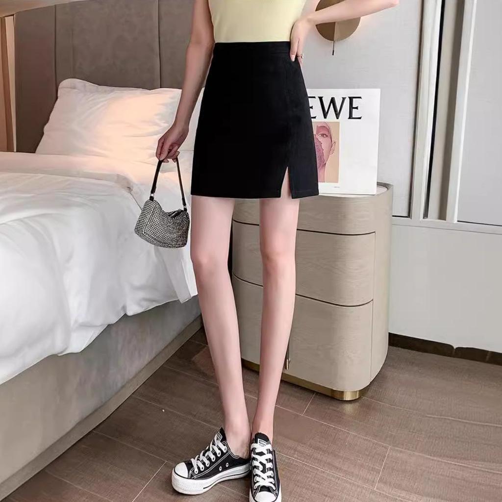 Summer High-Waisted A-Line Slit Pencil Skirt - Slimming, Versatile, Hip-Hugging Design