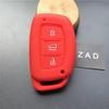 ZAD Silicone Rubber Car Key Case Cover Protector for Hyundai Tucson Elantra MISTRA Santa 9 3 Buttons Smart Key Fob Car Accessory