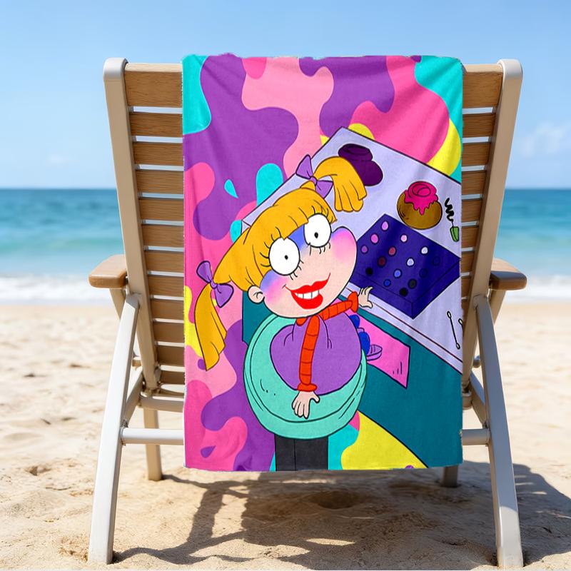 Proof Beach Towel with a Rugrats Pattern - Soft,absorbent,quick-drying,machine Washable - Perfect for Swimming,camping,bathing