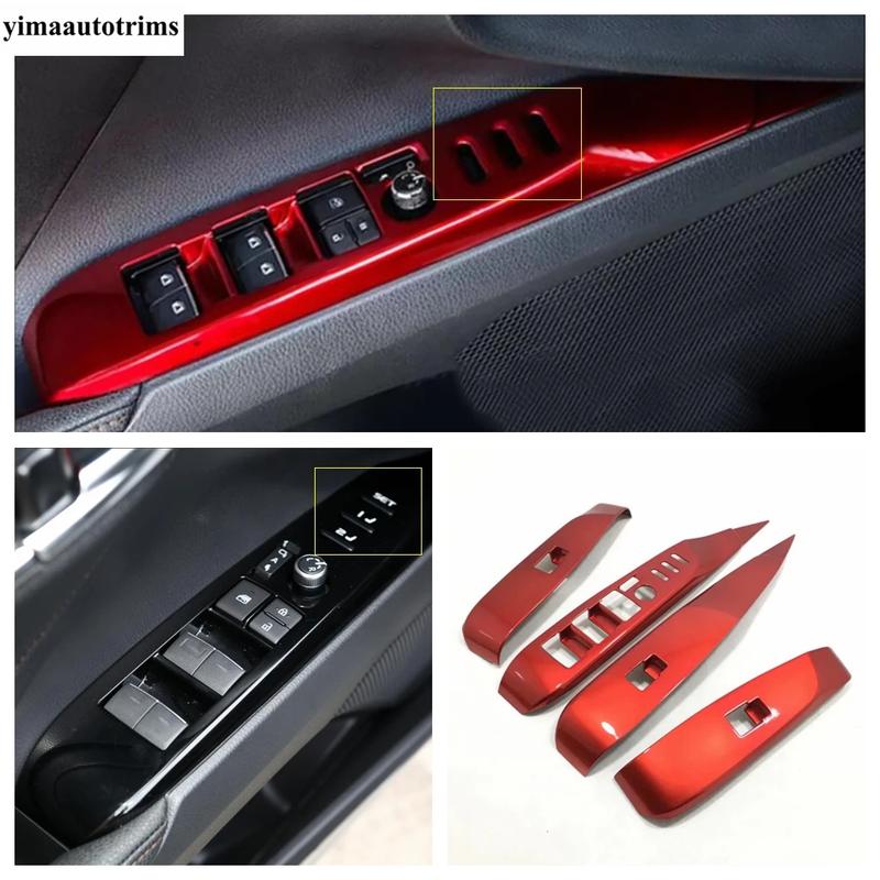 Car Inner Door Window Glass Lift Rise Switch Panel Frame Decoration Cover Trim For Toyota Camry 2018 - 2025 Interior Accessories