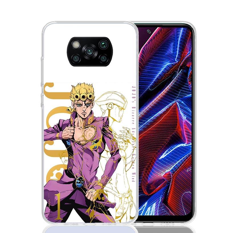 JoJo Adventure Giorno Giovanna Phone Case For Xiaomi Poco X7 X6 X5 Pro F7 Ultra Redmi 15C 15 13 13C 12 12C 10 10A 10C 9 9A 9C 9T
