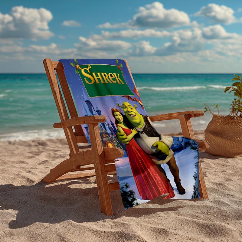 Ultra-weiches Strandtuch mit Shrek-Thema, ideal für Pool - Camping, Tauchen - Perfekter Reisebegleiter, Lebendiges Strandtuch.