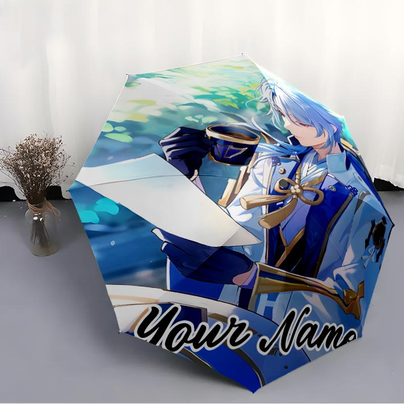 Personalized Name Genshin Impact Print Umbrella - Automatic Open/Close, Eight-Rib Durable Frame, Automatic Folding Umbrella