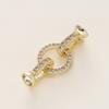 1/2Pcs/Pack 14/18K Gold Plated Inlaid Zircon Connector End Caps Fastener Clasps for DIY Jewelry Bracelet Making Accessories