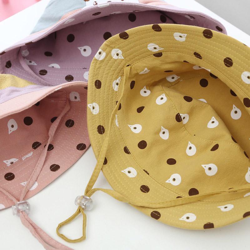 Cute Cartoon Rabbit Bear Baby Girl Bucket Hat Summer Wide Brim Kids Child Fisherman Cap Outdoor Beach Adjustable Sun Hats