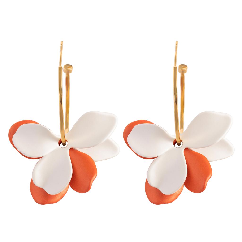 European and American fashion exaggerated atmosphere irregular dripping oil paint petal earrings light luxury fashionable high-end earrings