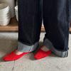 Fashion 2025 New Fashion Flock Women Flats Slip On Shoes Luxury Soft Female Shallow Footwear Square Toe Ladies Flats With Shoes