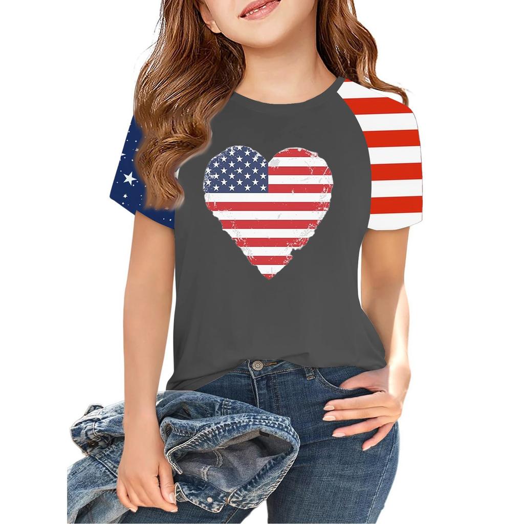 Oberteile für Jugendliche Kinder Jungen und Mädchen 2-10 Jahre Rundhals Kurzarm Trendige Oberteile