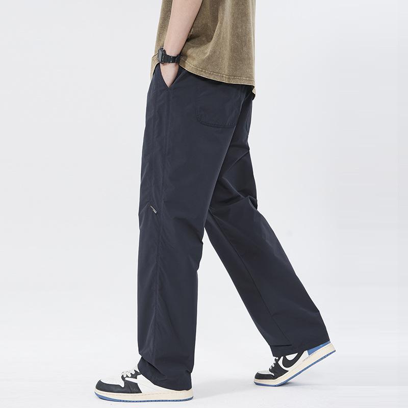 Straight casual pants men's new American spring and summer men's pants splicing three-proof charge pants loose wide-leg trousers