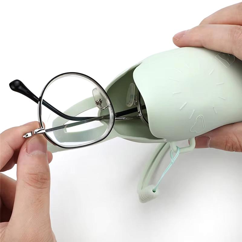 Ultra-Let Blød Silikone Brilleetui Med Håndrem Rejse Solbrille Cover Ridsefast Støvtæt Brille Beskyttelsescover