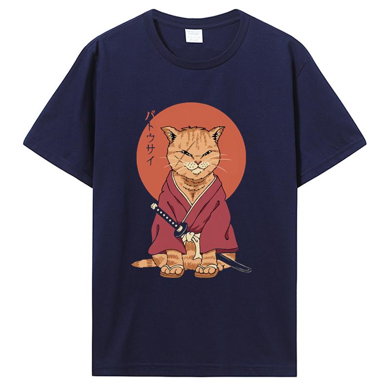 

Catana Retro Cat T Shirt Cool Summer Men Women Casual Short Sleeve Cotton Classic Tshirt Japanese Summer Tops Tees Harajuku S