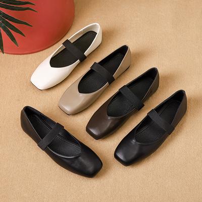 Damen Vintage Flache Mary Jane Schuhe Mode Neues Design Lässig Atmungsaktiv Slipper Flach Outdoor Damen Quadratische Zehenpartie Einzelne Schuhe