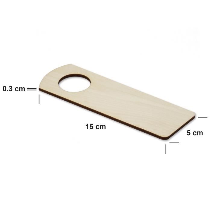 10 X Affichette Accroches Portes Dessous - Creative Deco - 15 X 5 Cm - Contreplaqué Non Traité