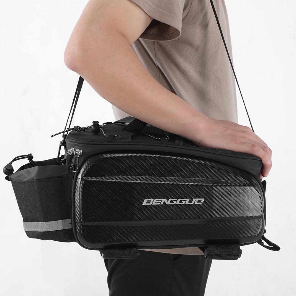 Bicycle Trunk Pannier with Reflector & Shoulder Strap Saddle Seat Bag Carrier Bicycle Bag for Commuter Travel Outdoor Storage