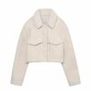 Women's Fleece Warm Lapel Short Long-sleeved Jacket